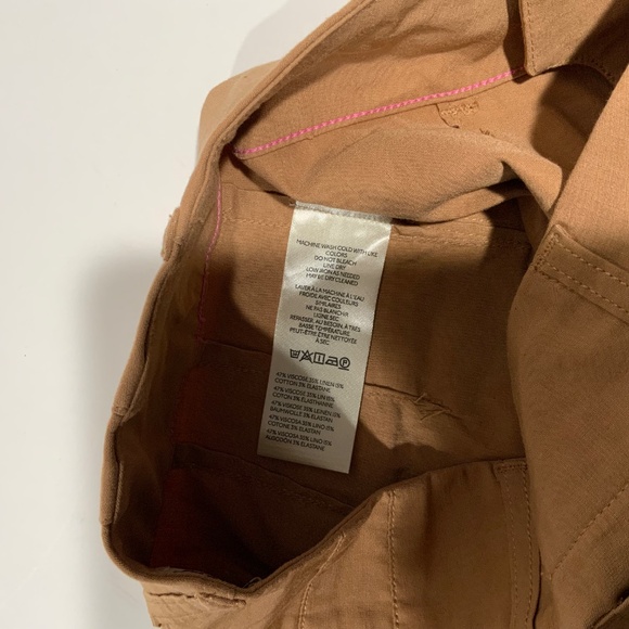 Anthropologie Maeve Colette Linen Crop Wide-Leg Pants Camel Brown 26 - Picture 8 of 12